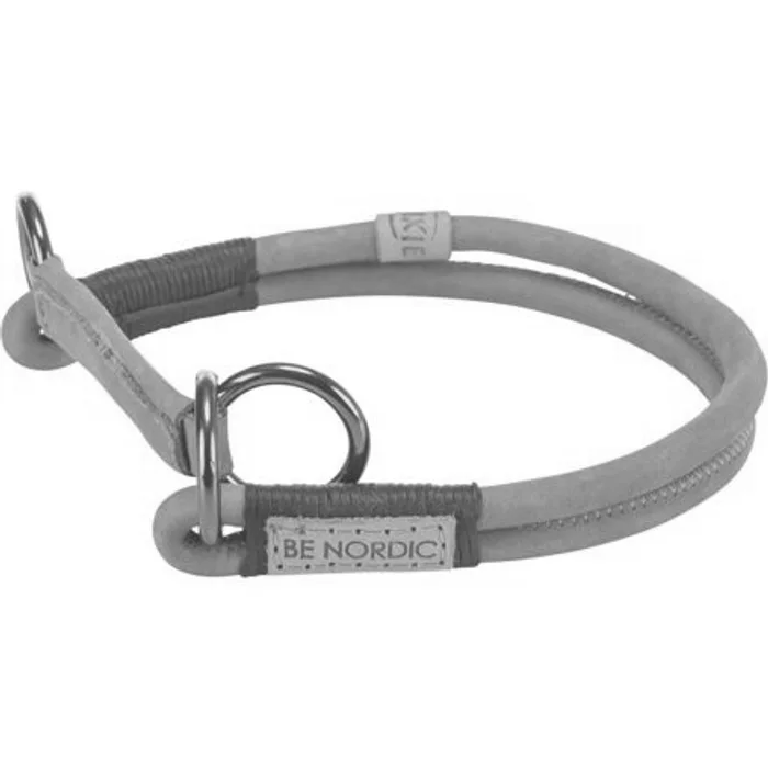 Hlavný obrázok produktu BE NORDIC kulatý polostahovací kožený obojek, hnědá M: 45 cm / Ř 8 mm