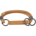 Ďalší obrázok produktu BE NORDIC okrúhly polosťahovací kožený obojok, hnedá XL: 60 cm / Ř 10 mm