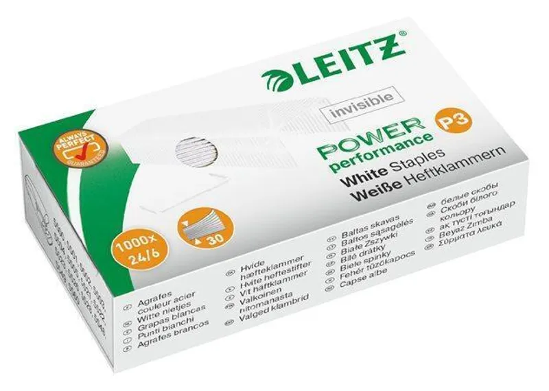 Hlavný obrázok produktu Bílé drátky Leitz Power Performance P3, Bílá - 24/6