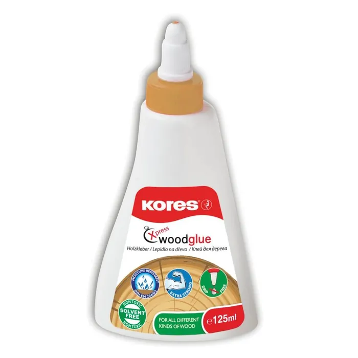 Hlavný obrázok produktu Bílé lepidlo na dřevo Kores Wood Glue 125 ml, rychlouzávěr