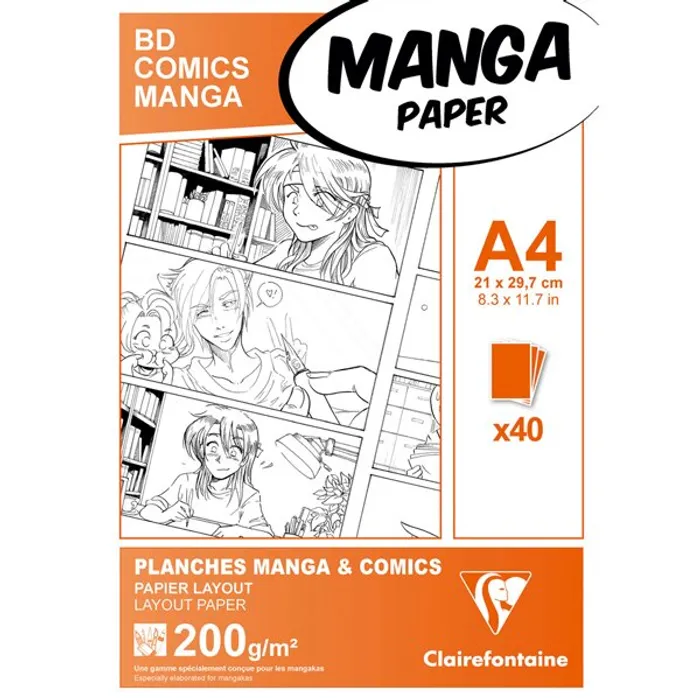 Hlavný obrázok produktu Blok Clairefontaine Manga BD Comic pack A4, 40 listů, 200 g