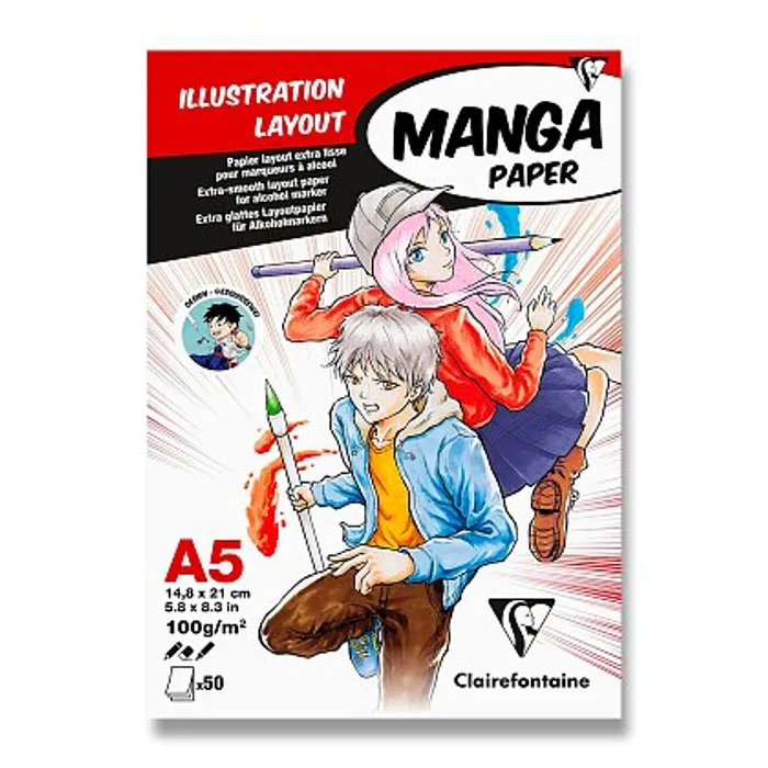 Hlavný obrázok produktu Blok Clairefontaine Manga Illustrations - A5, 50 listů, 100 g