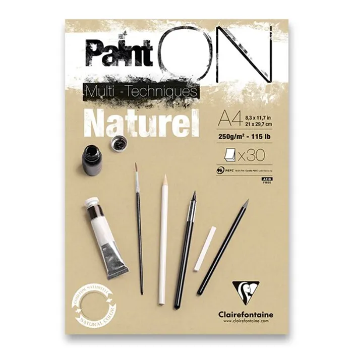 Hlavný obrázok produktu Blok Clairefontaine Paint on Natural A4, 30 listů, 250 g