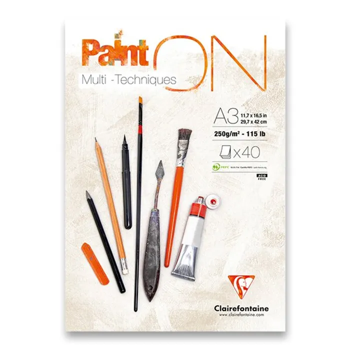 Hlavný obrázok produktu Blok Clairefontaine Paint on White A3, 40 listů, 250 g