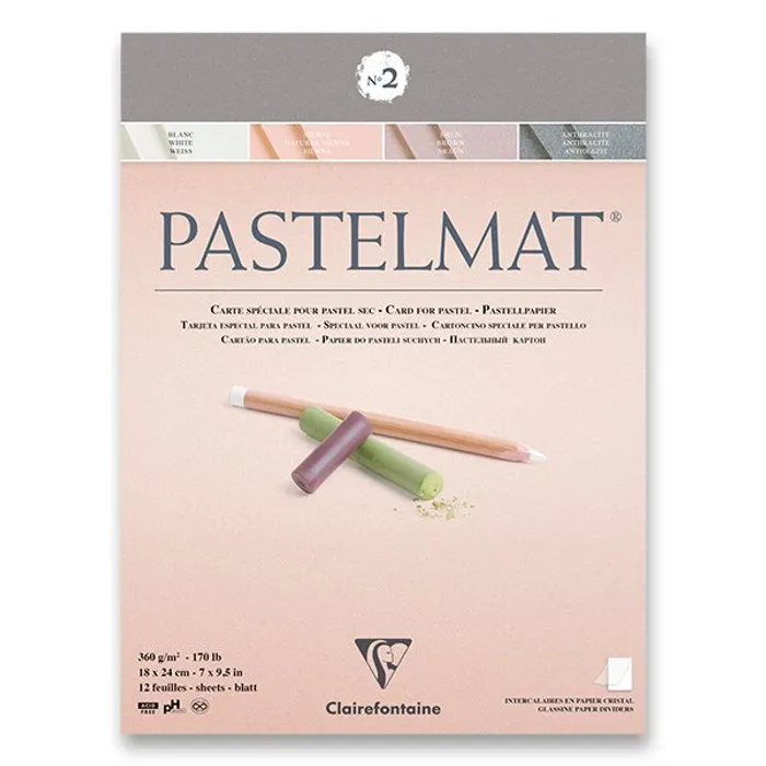 Hlavný obrázok produktu Blok Clairefontaine Pastelmat No.2 24 x 30 cm, 12 listů, 360 g