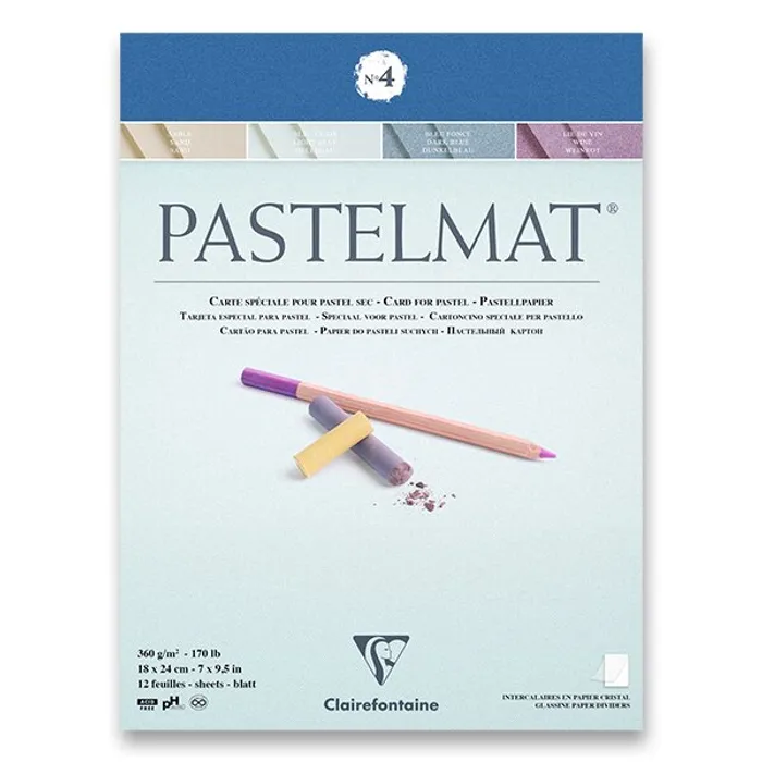 Hlavný obrázok produktu Blok Clairefontaine Pastelmat No.4 18 x 24 cm, 12 listů, 360 g