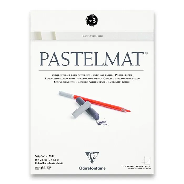 Hlavný obrázok produktu Blok Clairefontaine Pastelmat White No.3 18 x 24 cm, 12 listů, 360 g