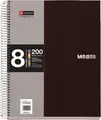 Blok na písanie "Note Book 8", čierny, linkovaný, drôtená krúžková väzba, A5, 200 listov, MIQ