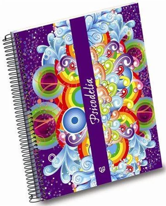 Hlavný obrázok produktu Blok na psaní "Psicodelia", různé barvy, linkovaný, drátěná kroužková vazba, A5, 120listů,