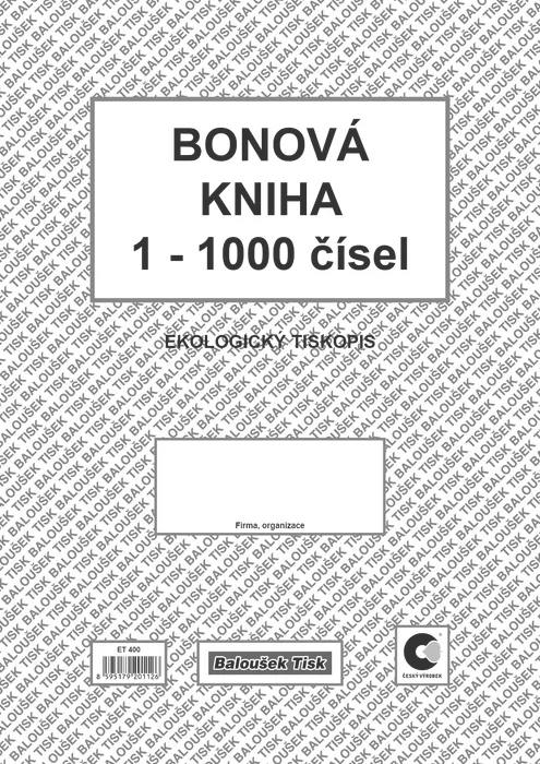 Hlavný obrázok produktu Bonová kniha A4 ET400