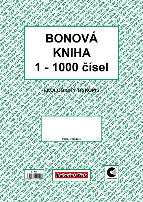 Hlavný obrázok produktu Bonová kniha A4 ET400