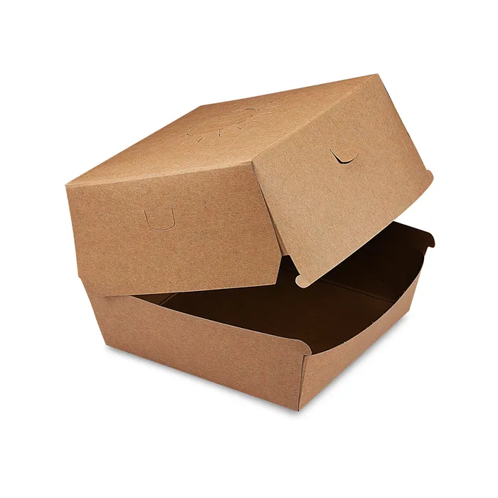 Hlavný obrázok produktu Box na hamburger hnědý 13,5 x 13,5 x 10 cm, nepromastitelný [50 ks]