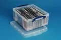 Box na skladovanie CD a DVD, plastový, s vekom, 18 l, priehľadný, SKUTOČNE UŽITOČNÝ