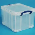 Ďalší obrázok produktu Box na skladování závěsných složek a pořadačů, plastový, s víkem, 35 l, průhledný, REALLY