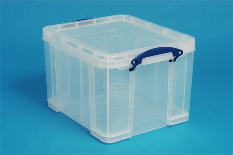 Hlavný obrázok produktu Box na skladování závěsných složek a pořadačů, plastový, s víkem, 35 l, průhledný, REALLY