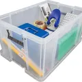 Ďalší obrázok produktu Box, plastový, s víkem, 70 l, průhledný, ALLSTORE
