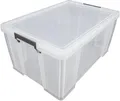 Box, plastový, s víkem, 70 l, průhledný, ALLSTORE