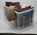 Box, plastový, s viečkom, 84 l, priehľadný, SKUTOČNE UŽITOČNÝ