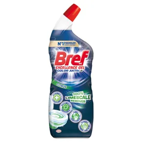 Bref Excellence Gél Color Aktív Citrus tekutý WC čistič proti vodnému kameňu 700 ml