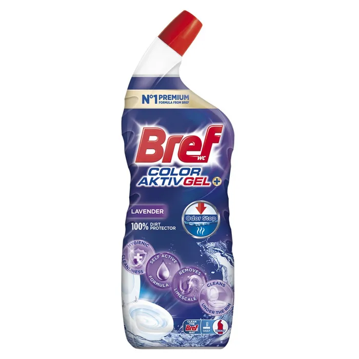 Hlavný obrázok produktu Bref Excellence Gel Color Aktiv Lavender tekutý WC čistič maximální ochrana 700 ml