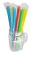 BUBBLE TEA plastové slamky 12x210mm mix [100 ks] (znova použiteľná)
