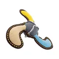 Ďalší obrázok produktu Bumerang, 27 cm, robustní aport pro psy, HIPHOP DOG, tkaná látka, béžová/modrá/žlutá