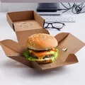 Burger box (PAP FSC Mix) rozkladací nepremastiteľný kraft 145 x 145 x 150 mm [50 ks]