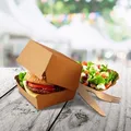 Ďalší obrázok produktu Burger box (PAP) kraft 115 x 115 x 78 mm [100 ks]