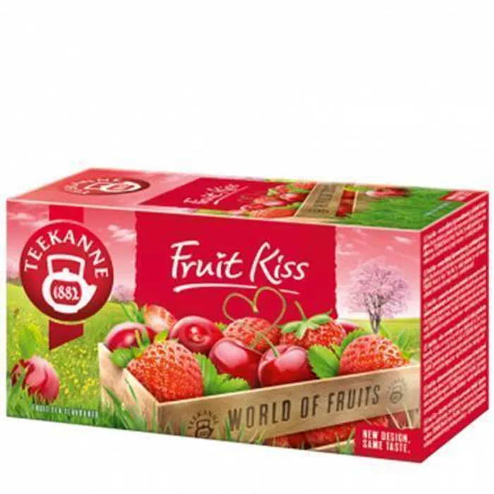 Hlavný obrázok produktu Čaj ovocný, 20x2,5 g, TEEKANNE, "Fruit kiss", jahoda-třešeň