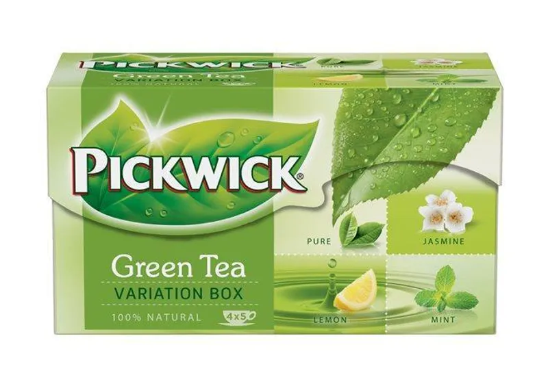 Hlavný obrázok produktu Čaj, zelený, 20x2 g, PICKWICK, "Green tea variation", citrón, lemon, jasmín, earl grey, má