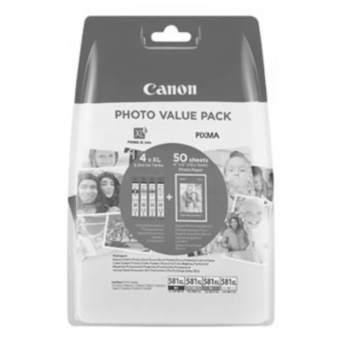 Hlavný obrázok produktu Canon originální ink CLI-581 XL CMYK Multi Pack, CMYK, blistr, 4*8,3ml, 2052C004, very hi