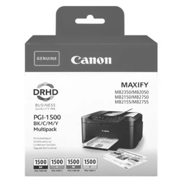 Hlavný obrázok produktu Canon originální ink PGI-1500 BK/C/M/Y Multipack, CMYK, 400/3*300str., 9218B005, Canon MA