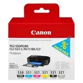 Canon originál ink PGI-550/CLI-551PGBK/C/M/Y/BK/GY Multipack, black/color, 6496B005, Canon PIXMA iP8750, MG7150, MG6350
