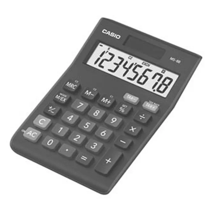 Hlavný obrázok produktu Casio Kalkulačka MS 8 B S, černá, stolní s výpočtem DPH, osmimístná