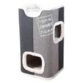 Cat Tower JORGE s odpočívadlom, sivá s béžovou kožušinou 78cm