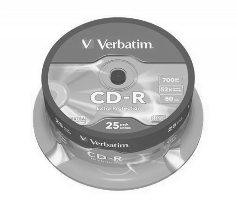 Hlavný obrázok produktu CD-R 700MB, 80min., 52x, DL Extra Protection, Verbatim, 25-cake