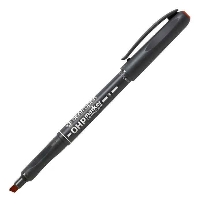 Hlavný obrázok produktu Permanentní popisovač Centropen OHP 2638 B červený – klínový hrot 1–3 mm