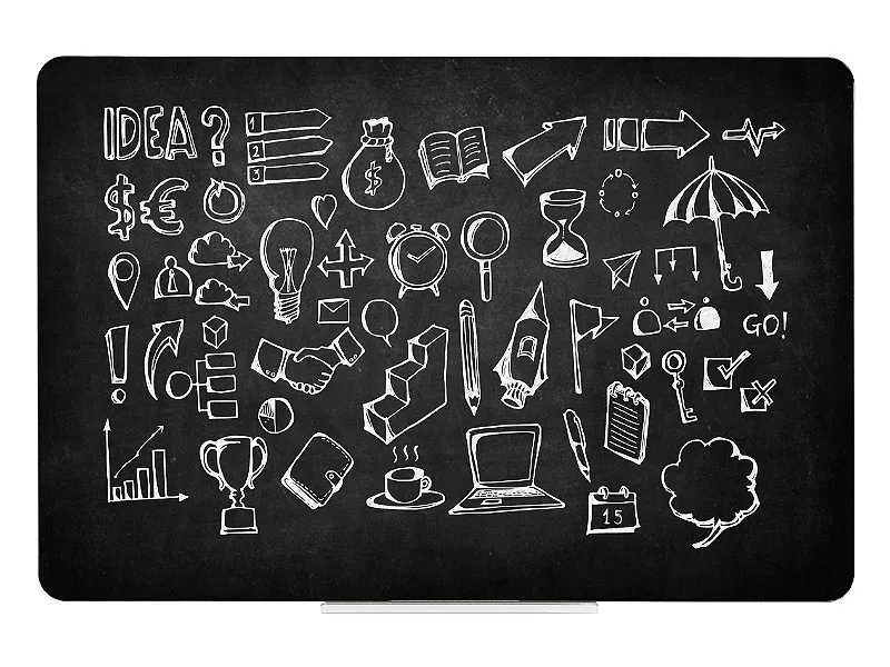 Hlavný obrázok produktu Černá bezrámová magnetická tabule na křídy - Qboard 87 x 57 cm