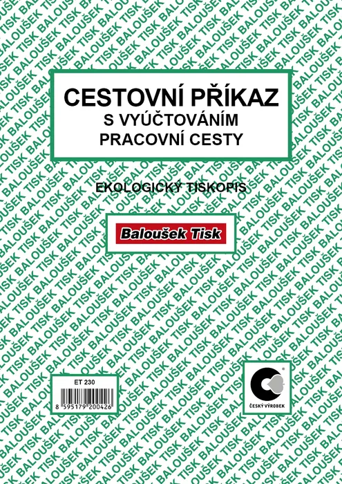 Hlavný obrázok produktu Cestovní příkaz A5 s vyúčtováním ET230