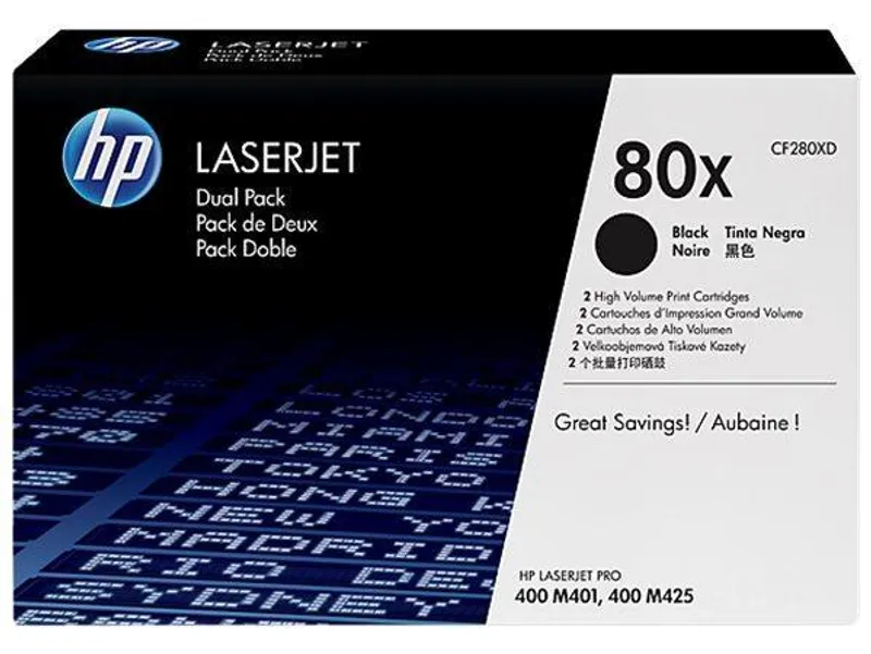 Hlavný obrázok produktu CF280XD Toner pro LaserJet Pro 400 M401 série, M425 tiskárny, HP černá, 2*6,9k