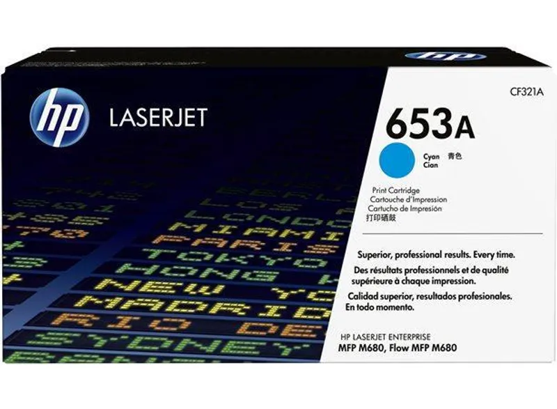 Hlavný obrázok produktu CF321A Toner pro ColorLaserJet Enterprise M680 tiskárnu, HP 653A cyan, 16,5k
