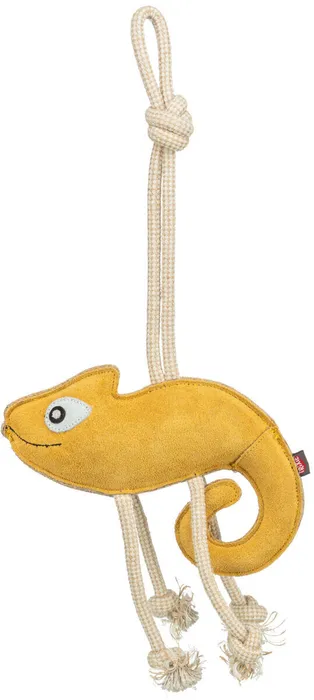 Hlavný obrázok produktu Chamelion - chameleon na laně, 45 cm, hračka pro psy, 100% pravá kůže/lano, žlutá