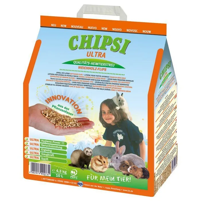 Hlavný obrázok produktu CHIPSI ULTRA jemný granulát, podestýlka pro hlodavce 4,3 kg 10 l