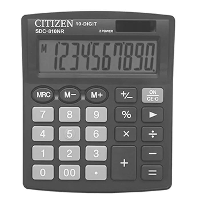 Hlavný obrázok produktu Citizen Kalkulačka SDC810NR, černá, stolní, desetimístná, duální napájení