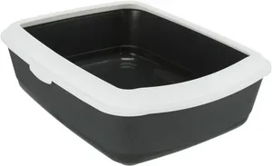 CLASSIC toaleta pre mačky, s okrajom, 37 x 15 x 47 cm, šedá/biela