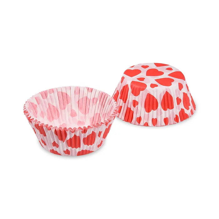 Hlavný obrázok produktu Cukrářské košíčky červená srdíčka průměr 50 x 30 mm [40 ks]