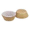 Ďalší obrázok produktu Cukrárenský košíček (PAP) Hviezdy bielo/zlatý priemer 50 x 30 mm [40 ks]