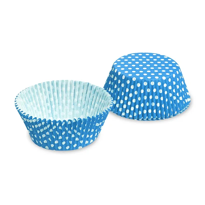 Hlavný obrázok produktu Cukrářský košíček (PAP) Puntíky modrý průměr 50 x 30 mm [40 ks]