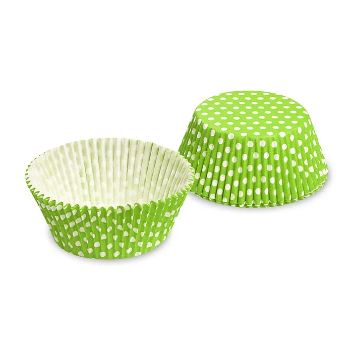 Hlavný obrázok produktu Cukrářský košíček (PAP) Puntíky žlutozelený průměr 50 x 30 mm [40 ks]
