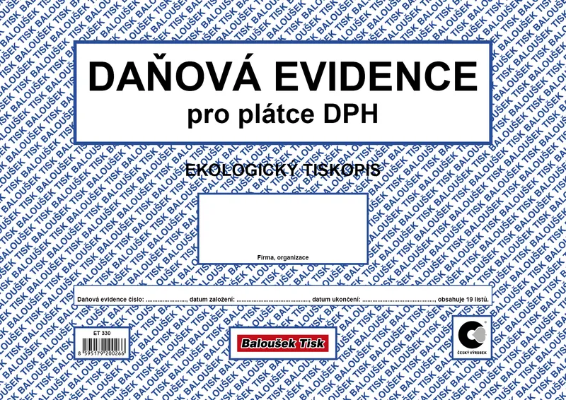 Hlavný obrázok produktu Daňová evidence pro plátce DPH ET330